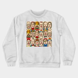 Comic faces of emotional humans Crewneck Sweatshirt